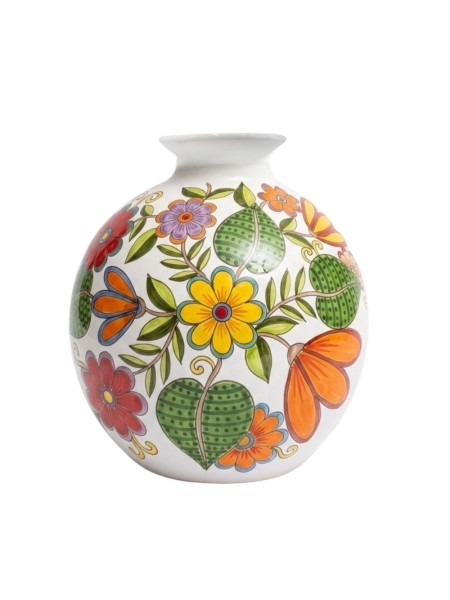 Vaso Tondo siciliano artigianale ceramiche de simone DS Floreale VS507FL
