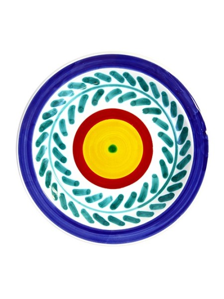 Handmade sicilian ceramic round plate Selinunte PTSE De Simone Pottery