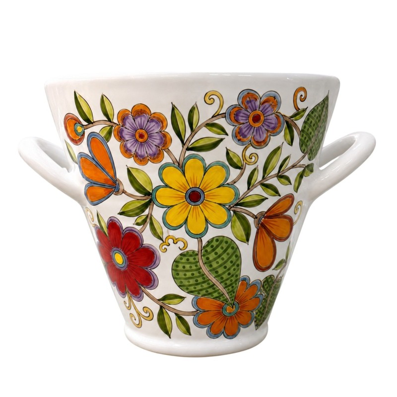 Handmade sicilian ceramic Ice Bucket DS Floral de simone pottery