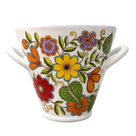Handmade sicilian ceramic Ice Bucket DS Floral de simone pottery