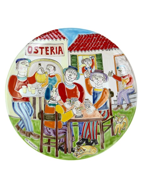 Piatto tondo decorativo DS 35 cm Briscola in Osteria