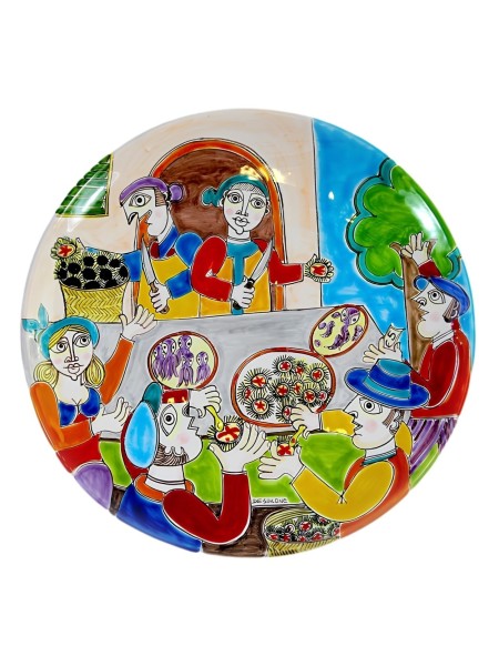 Piatto tondo decorativo DS 35 cm Pescivendoli