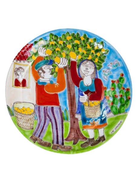 Decorative circular plate DS 30 cm Oranges Harvesting DS-4