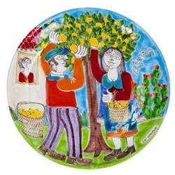 Piatto tondo decorativo DS 30 cm Raccolta delle Arance DS-4
