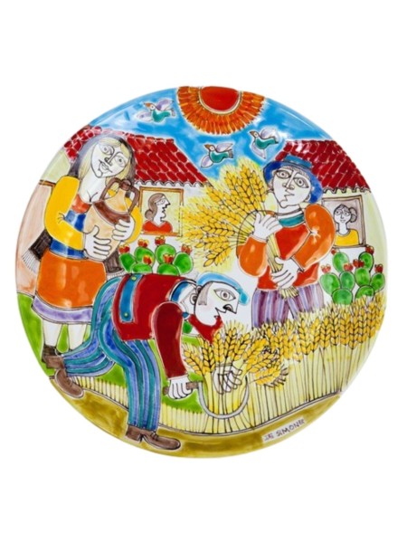 Piatto tondo decorativo DS 30 cm Raccolta del Grano DS-6