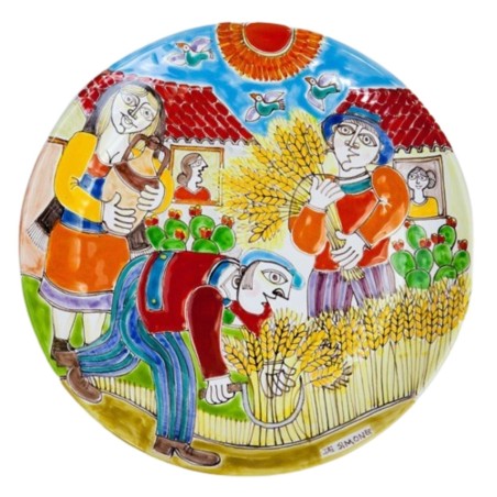 Decorative circular plate DS 30 cm Grain Harvesting DS-6