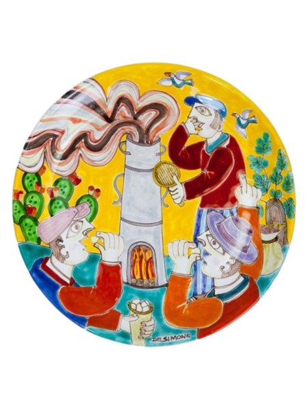 Decorative circular plate DS 30 cm Cooking chestnuts