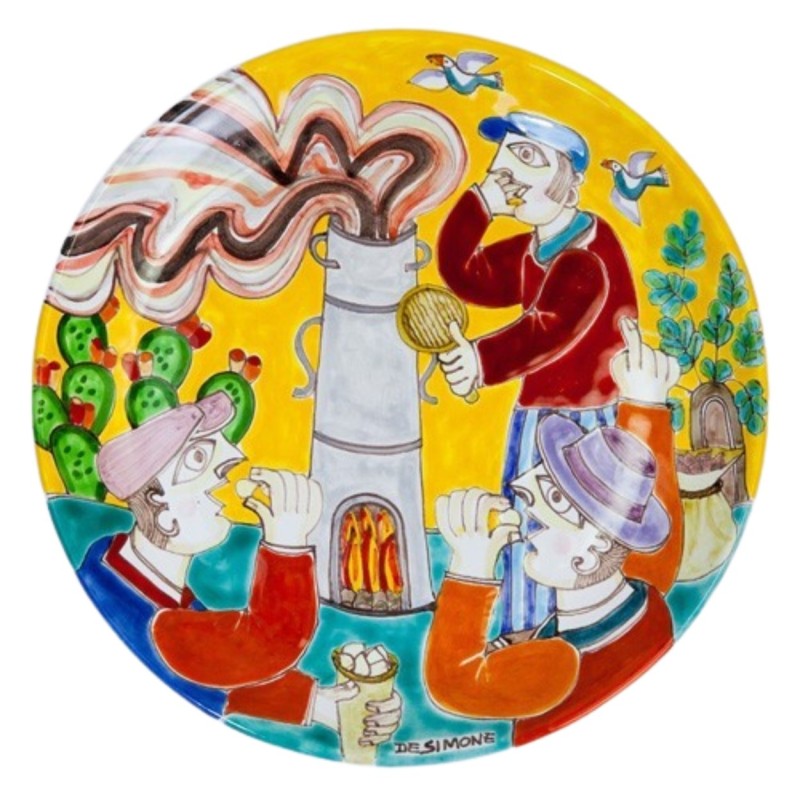 Decorative circular plate DS 30 cm Cooking chestnuts