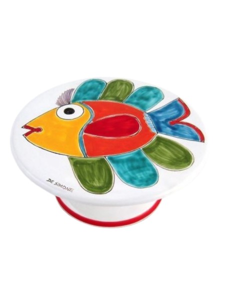 Alzata piana tonda Folk Pesce