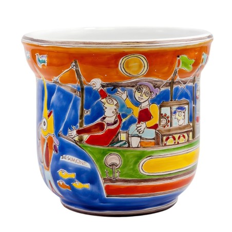 Sicilian handmade Vase DS Fishermen VSP193DS