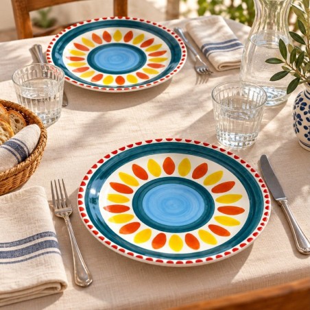 Piatto tondo Solunto Ceramiche De Simone artigianali siciliane