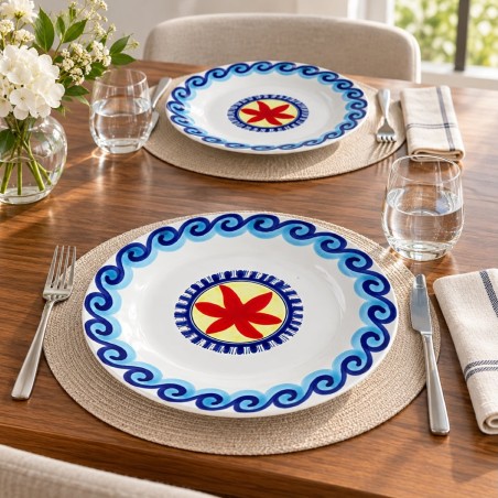 Piatto tondo Tramontana Ceramiche De Simone artigianali siciliane