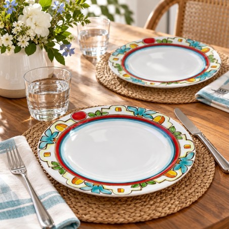 Piatto tondo Dammusi Ceramiche De Simone artigianali siciliane