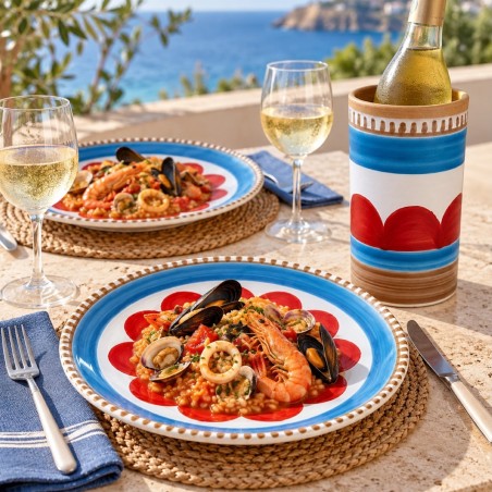 Piatto tondo Lampedusa Ceramiche De Simone artigianali siciliane