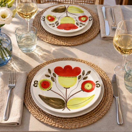 Piatto tondo Eolie Ceramiche De Simone artigianali siciliane