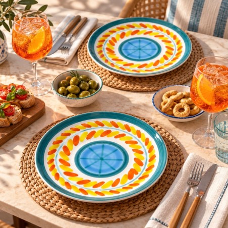 Piatto tondo Segesta Ceramiche De Simone artigianali siciliane