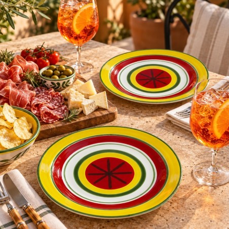 Round plate Procida De simone handmade sicilian pottery
