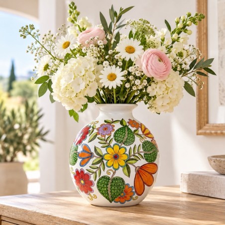 Round cachepot DS Floral