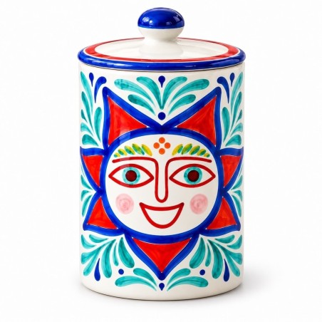 Contenitore con coperchio artigianale Salina ceramiche de simone