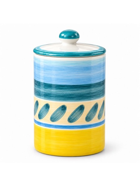 Contenitore con coperchio artigianale Naxos ceramiche de simone