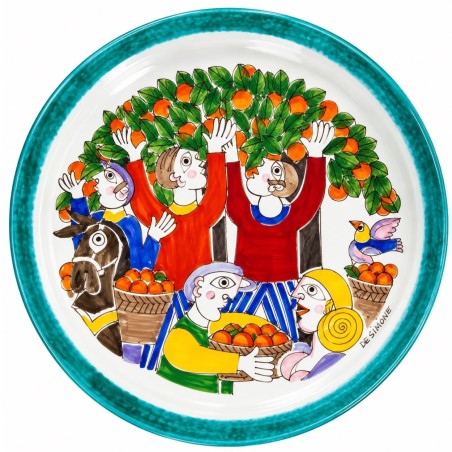 Piatto tondo Folk Raccolta delle Arance PT35FK-02