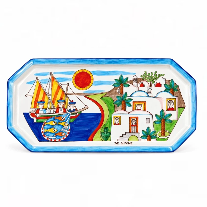 Octagonal tray Folk Fishermen VSS23BFK
