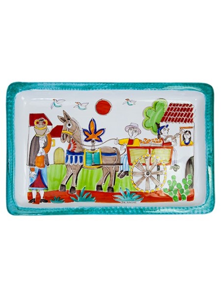 Rectangular Tray Folk Cart with Oranges VSS43FK1