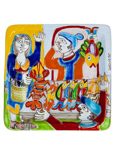 Piatto Quadrato 24x24 DS 21 Pescivendolo