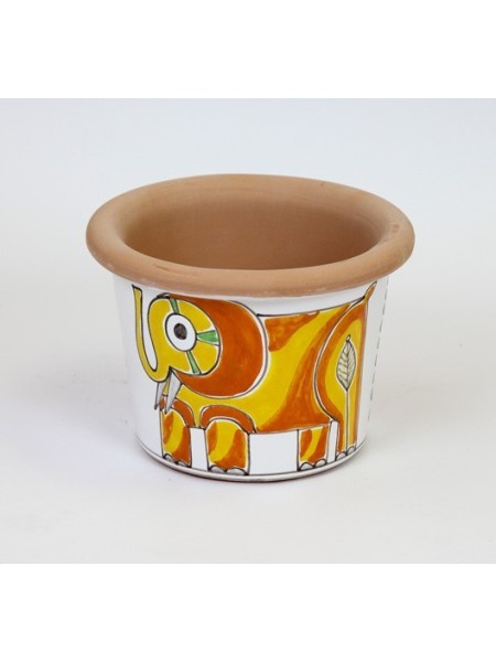 Vaso Tondo elefante ceramiche de simone Folk VSPT819FK-3