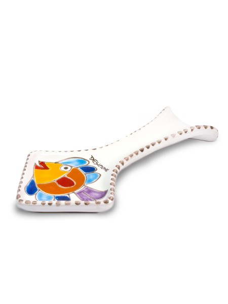 De Simone handmade ceramic Spoon Rest Folk fish PMS5FK-3
