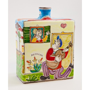 Sicilian ceramic Bottle DS Love Serenade BT613DS-2 de simone pottery