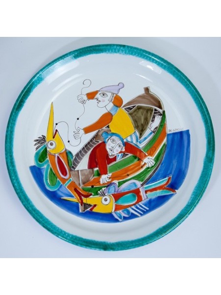 Piatto Tondo Folk Pesca del Pesce Spada PT45FK2