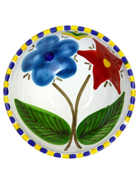 Sicilian round ceramic Appetizers Plate de simone pottery Lampione BUFLM