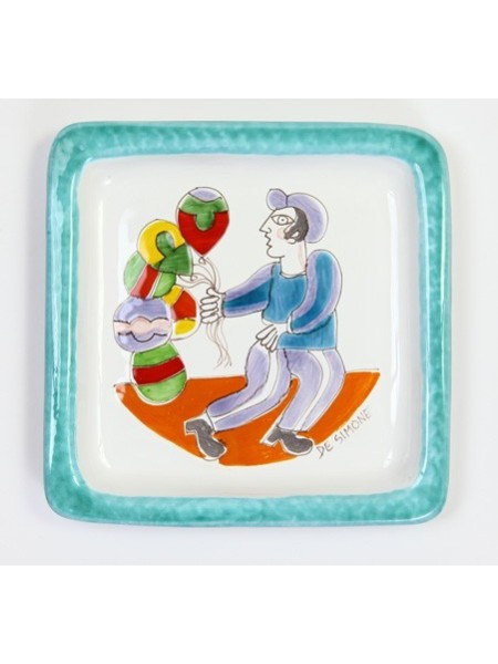 Square Plate Folk Balloons PQFK12