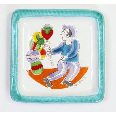 Square Plate Folk Balloons PQFK12