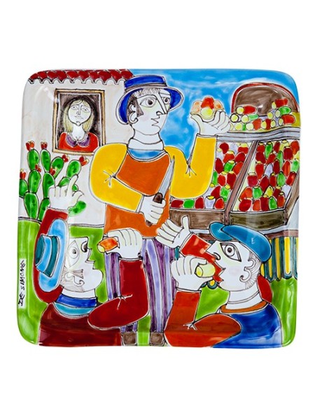 Squared Plate 24x24 DS 28 Prickly Pear Vendor