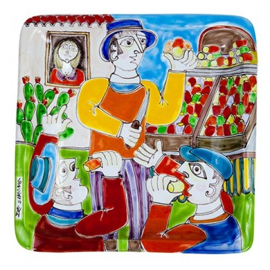 Piatto quadrato 24x24 DS 28 Venditore di Fichi d'India