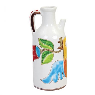 Pitcher Folk Bird with Flower BR110FK de simone sicilian handmade pottery