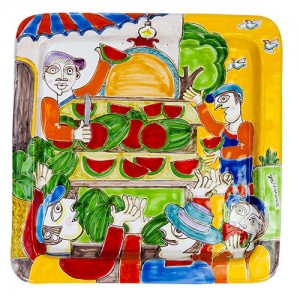 Piatto quadrato 28x28 DS Venditore di Angurie