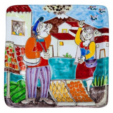 Piatto Quadrato 24x24 DS 08 Fruttivendolo