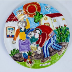 Circular Plate DS 25 cm Feeding the Rooster PT25DS-13