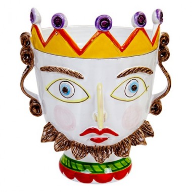 Testa di Paladino ceramiche de simone vaso siciliano TP187