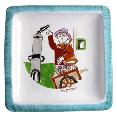Piatto Quadrato Folk PQFK-2 Cottura delle Castagne
