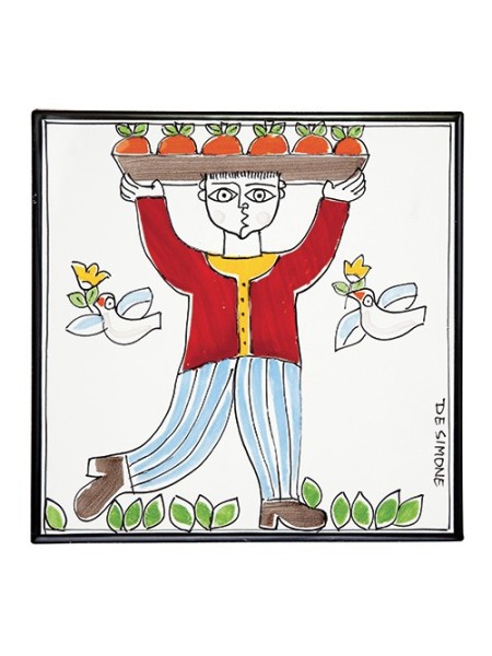 Piastrella Folk Portatore di Arance PI297FK-05G