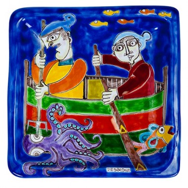 Piatto Quadrato 24x24 DS 11 Pesca del Polpo