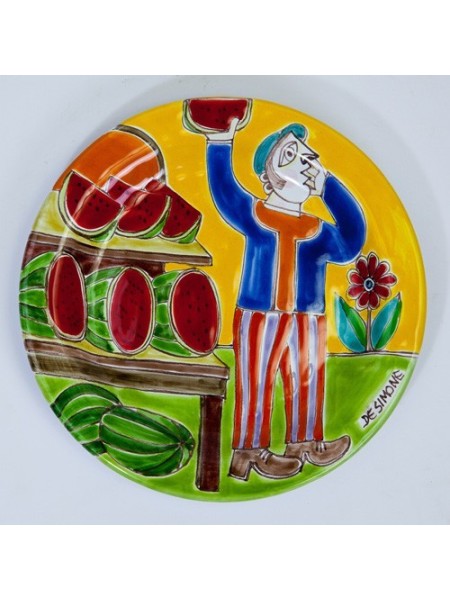 Circular Plate DS 18 cm  Watermelon Vendor PT18DS-37