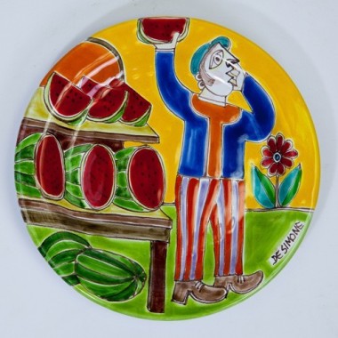 Circular Plate DS 18 cm  Watermelon Vendor PT18DS-37