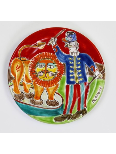 Circular Plate lion tamer de simone pottery DS 18 cm PT18DS-07