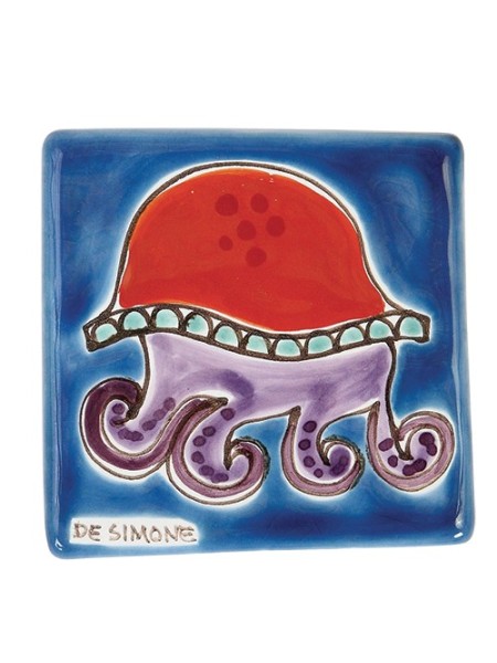 Ceramic Wall Tile Jellyfish De Simone Pottery TZT685FCFK-16