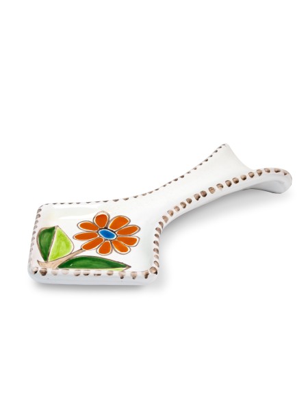 Poggiamestolo artigianale ceramiche siciliane de simone Folk Margherita PMS5FK